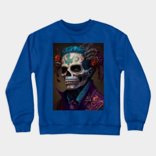 Day of the dead V3 - Men Oil paint Crewneck Sweatshirt